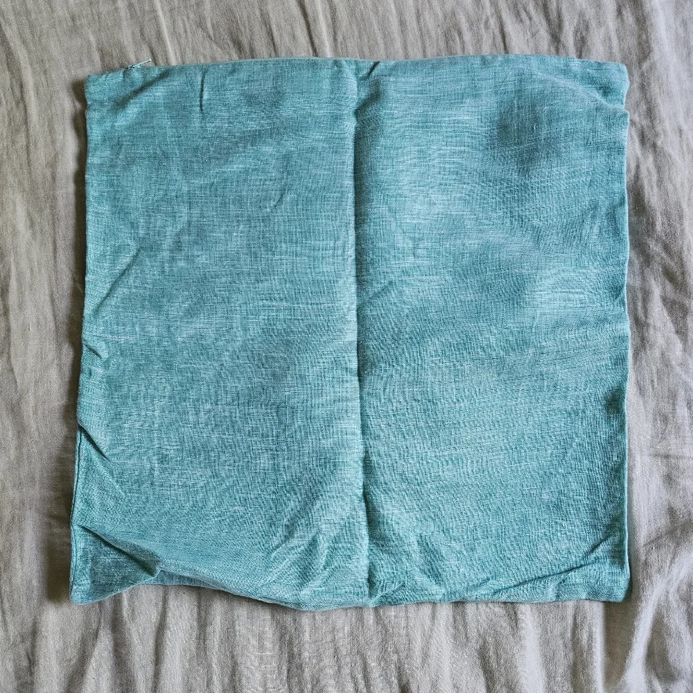 Crate & Barrel Blue and White Textured Decorative Pillow Cover